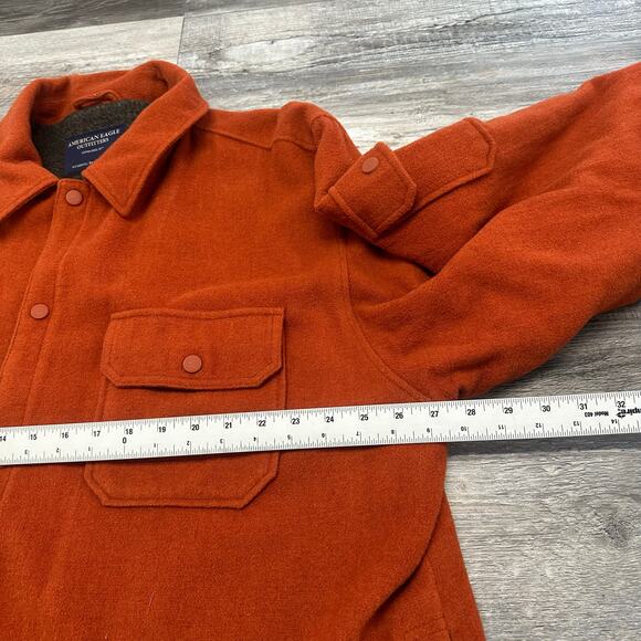 Vintage American Eagle Orange XL Wool Acrylic Snap Button Sherpa Lined Jacket - Picture 7 of 10